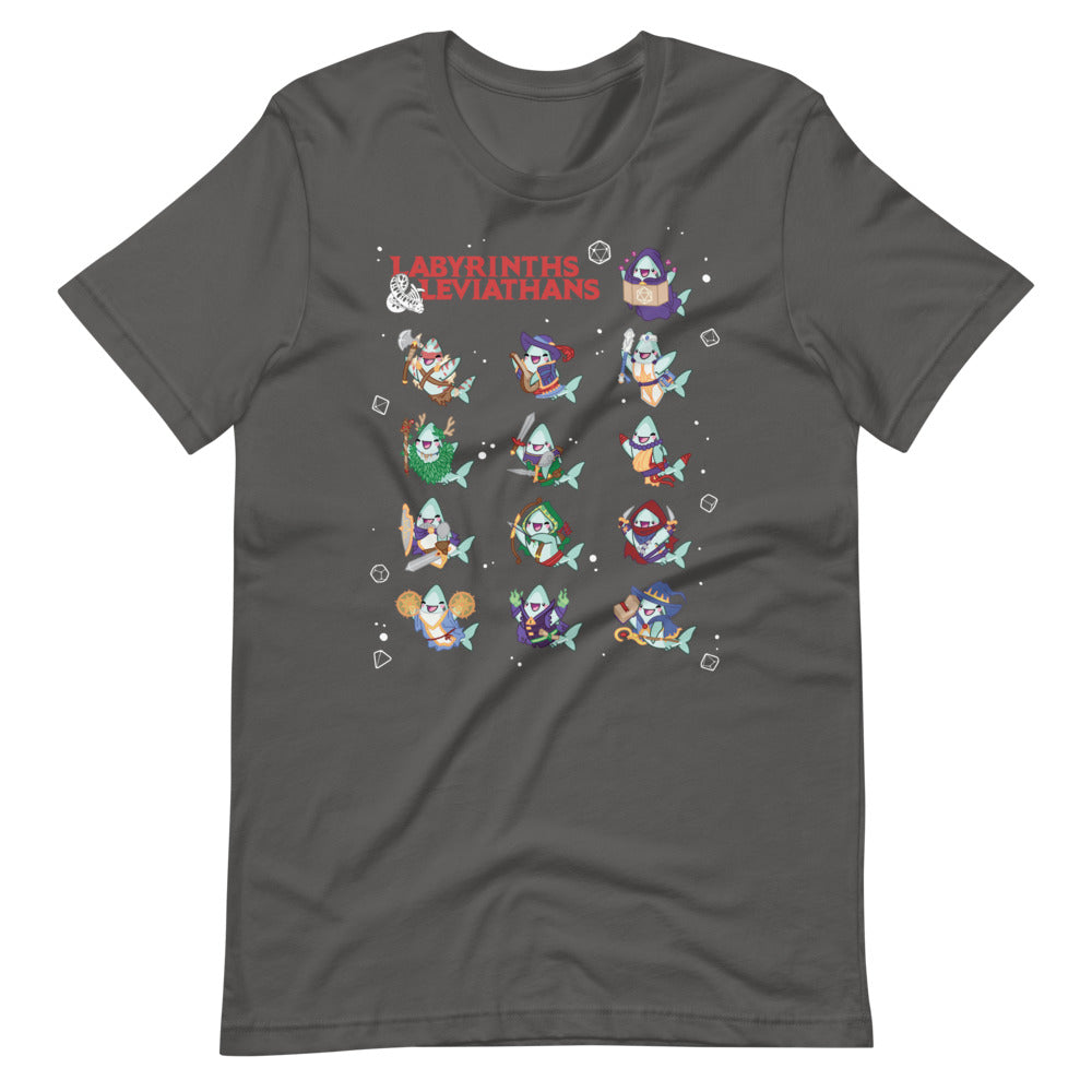 Labyrinths & Leviathans RPG Shark Classes \\ Short-Sleeve Unisex T-Shirt