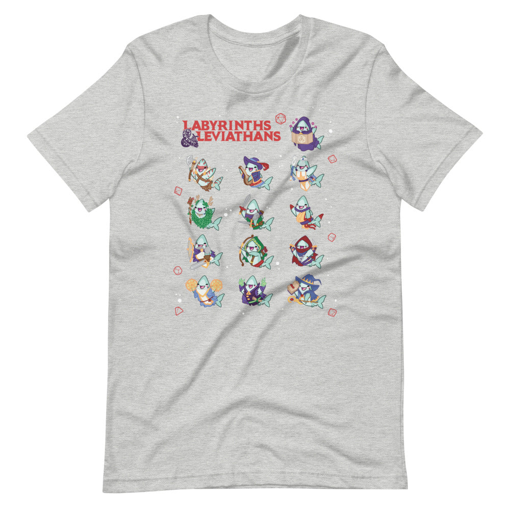 Labyrinths & Leviathans RPG Shark Classes \\ Short-Sleeve Unisex T-Shirt
