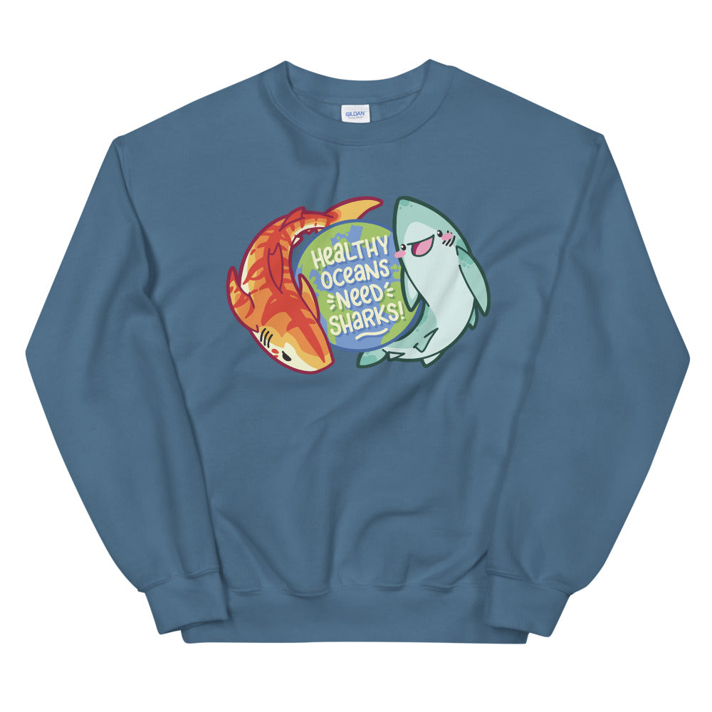 Healthy Oceans Need Sharks \\ Unisex Sweatshirt