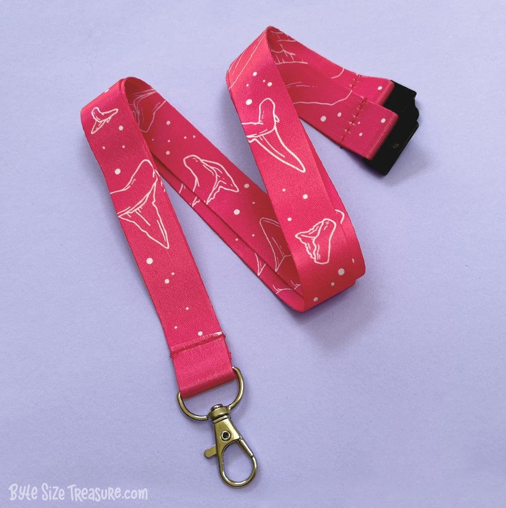Pink Shark Tooth Lanyard