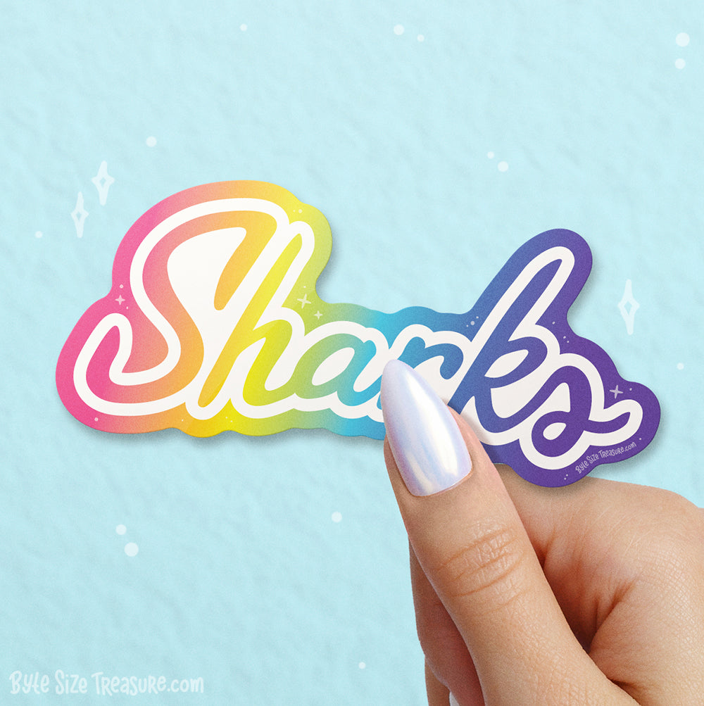 Rainbow Sharks Logo Vinyl Sticker