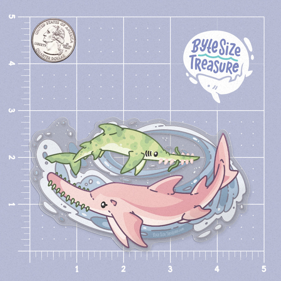Sea Saws \\ Large Clear Vinyl Sticker