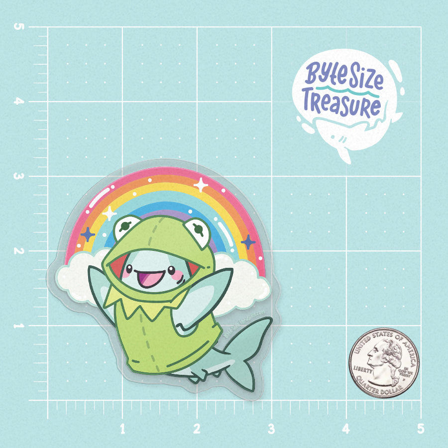 Kermie Costume Clear Vinyl Sticker