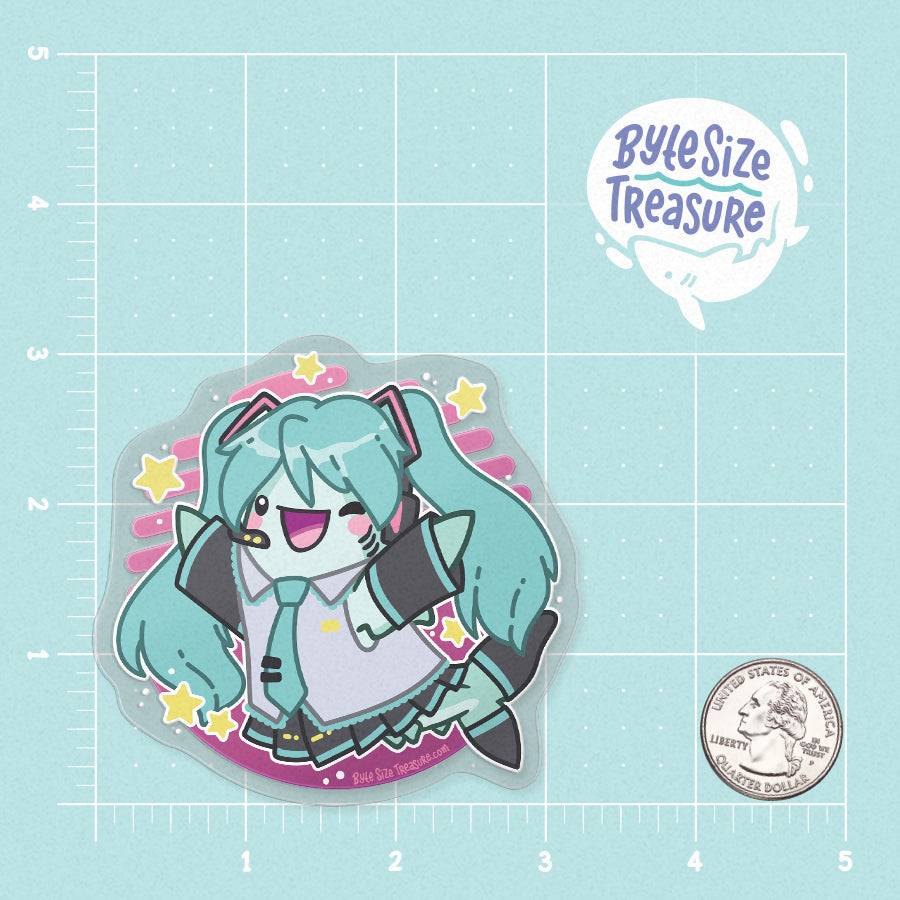 Miku Costume Clear Vinyl Sticker