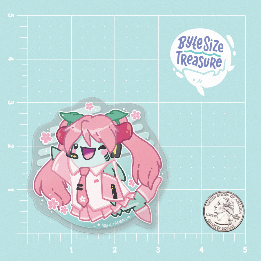 Cherry Blossom Miku Costume Clear Vinyl Sticker