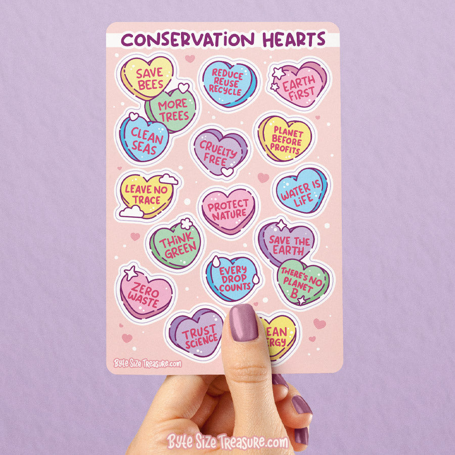 Conservation Hearts Sticker Sheet