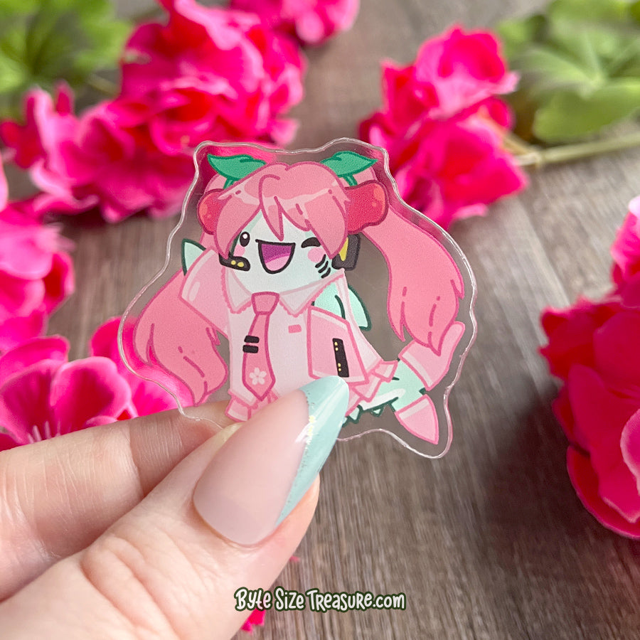 Cherry Blossom Miku Costume Acrylic Pin
