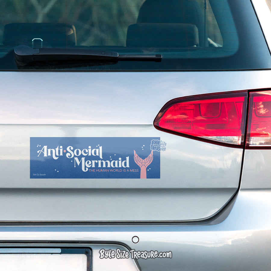 Anti-Social Mermaid Bumper Sticker