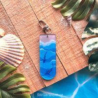 Shark Beach Acrylic Keychain