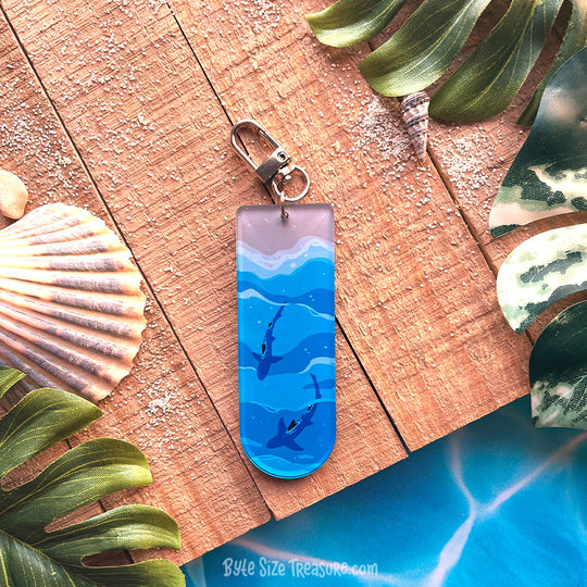 Shark Beach Acrylic Keychain