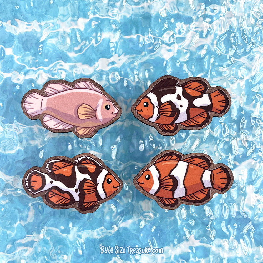 Clownfish \\ Wooden Magnet