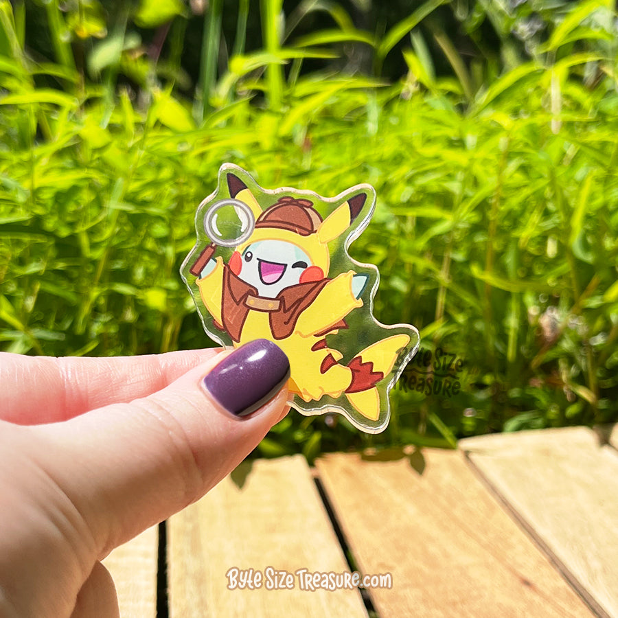 Detective Sparky Mouse Costume Acrylic Pin