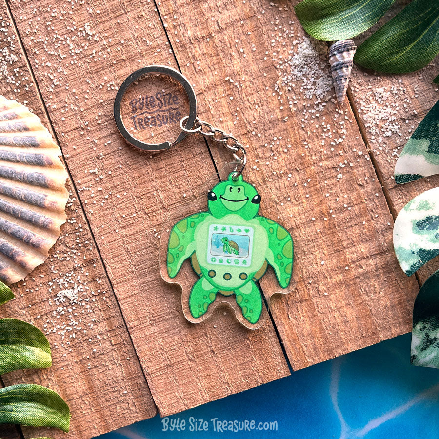 Sea Turtle Aquagotchi \\ Acrylic Keychain