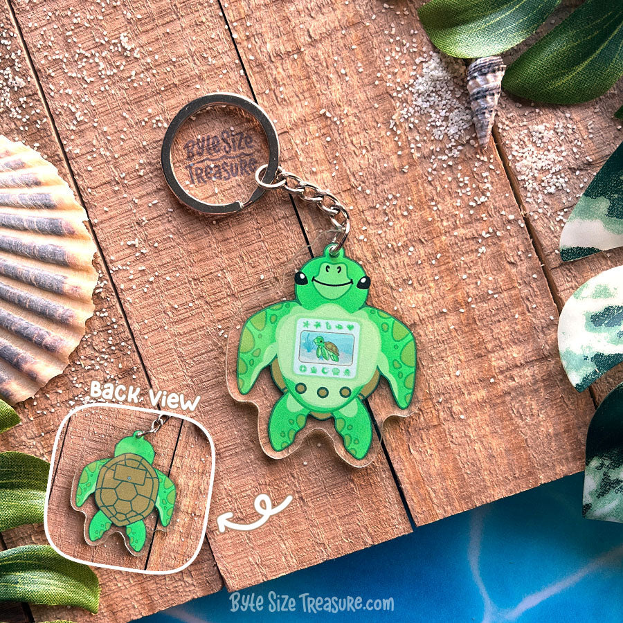Sea Turtle Aquagotchi \\ Acrylic Keychain