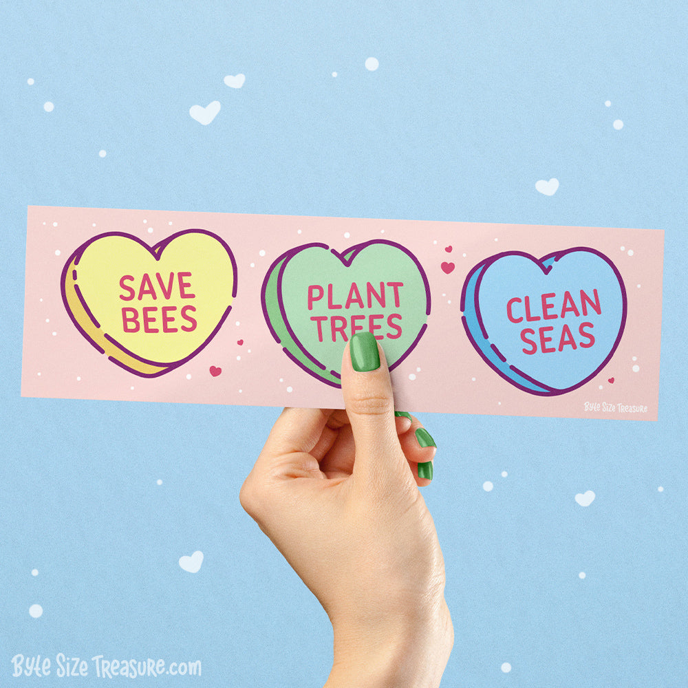 Save Bees, Plant Trees, Clean Seas Bumper Sticker