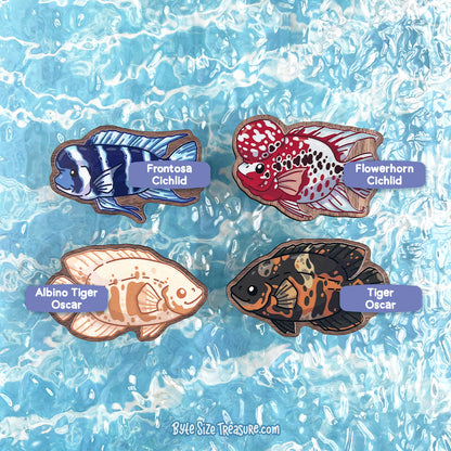 Large Cichlids \\ Wooden Magnet