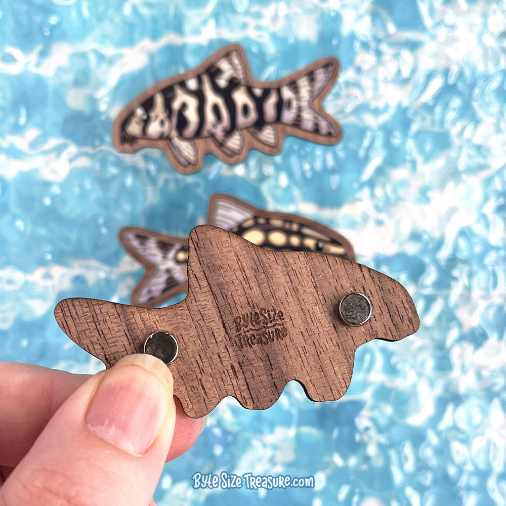 Loaches \\ Wooden Magnet
