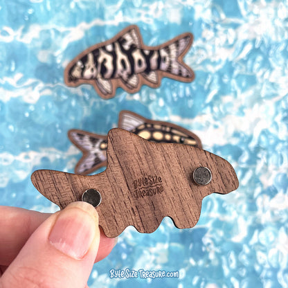 Loaches \\ Wooden Magnet