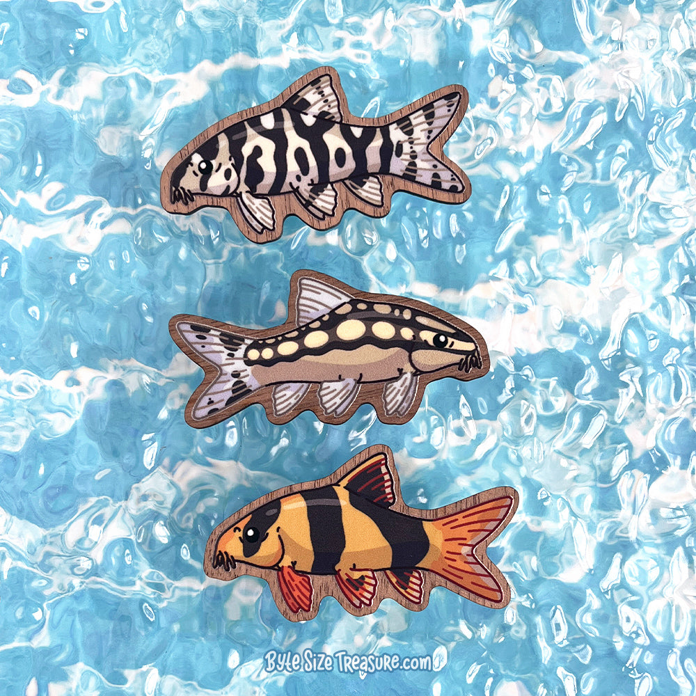 Loaches \\ Wooden Magnet