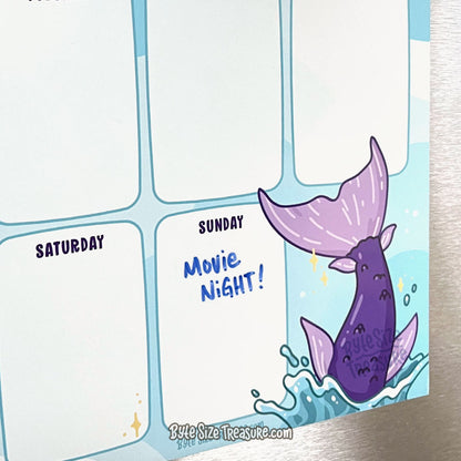 Mermaid Tail Magnetic, Dry-Erase Weekly Planner