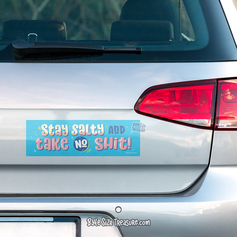 Stay Salty and Take No Shit Bumper Sticker