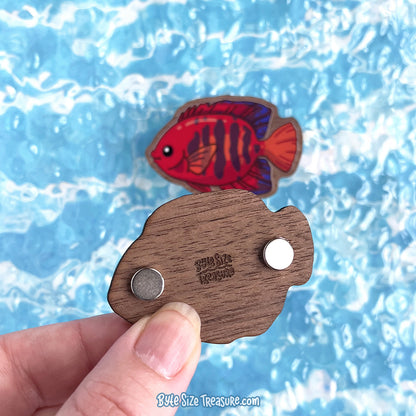 Saltwater Angelfish \\ Wooden Magnet
