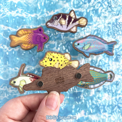 Reef Fish \\ Wooden Magnet