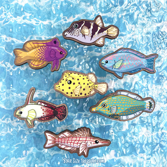 Reef Fish \\ Wooden Magnet