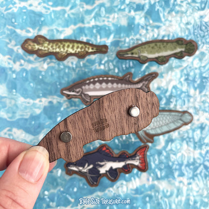 River Monsters \\ Wooden Magnet