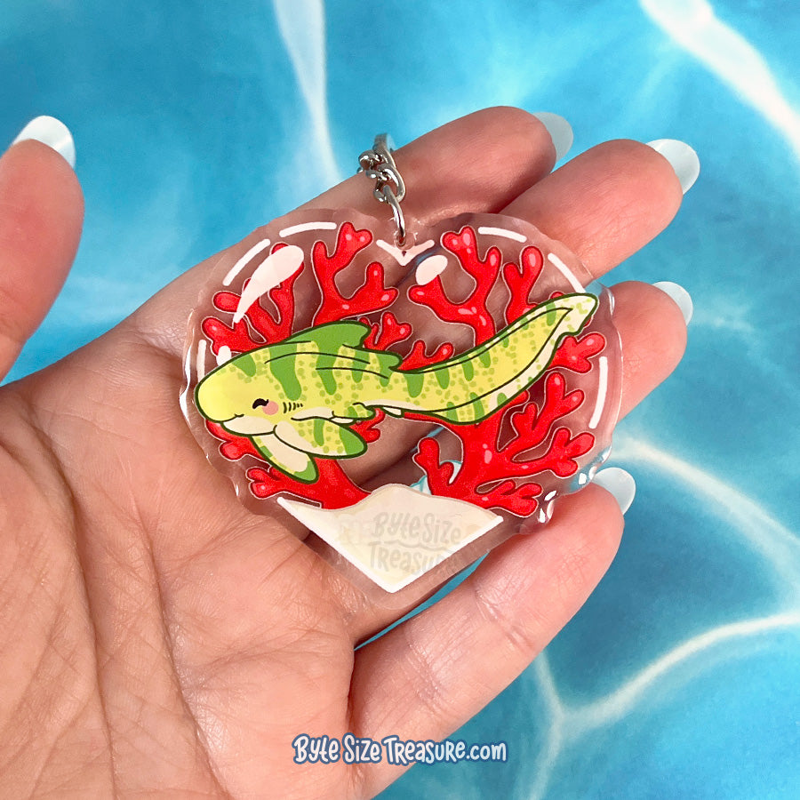 Zebra Shark Acrylic Keychain