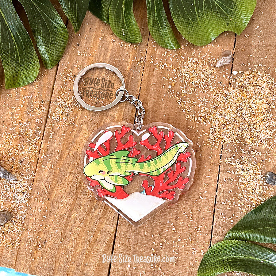 Zebra Shark Acrylic Keychain