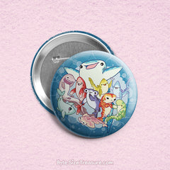 Shark Friends \\ 3in Buttons & Magnets