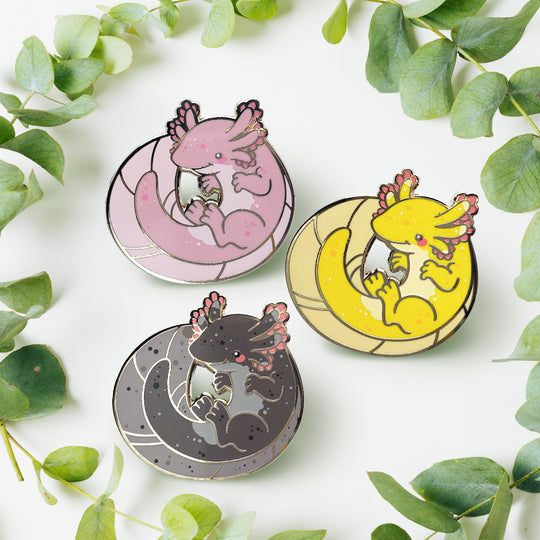 Axolotl Enamel Pins