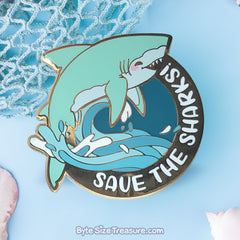 Save the Great White Sharks! Enamel Pin