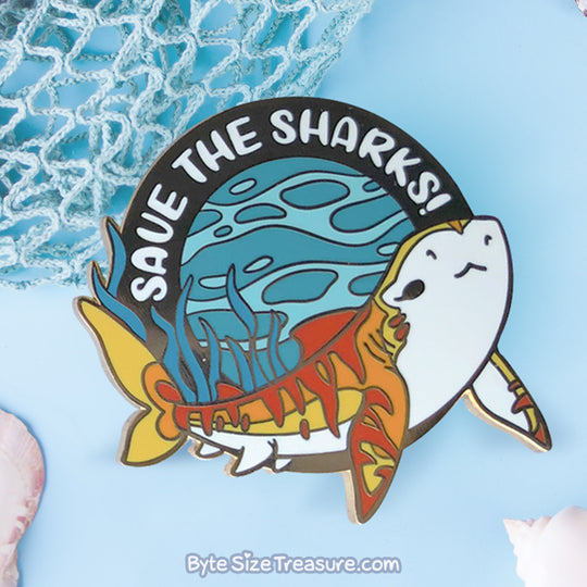 Save the Tiger Sharks! Enamel Pin