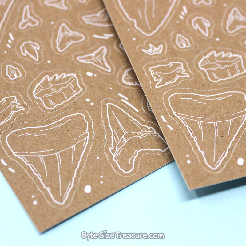 Shark Teeth Kraft Sticker Sheet