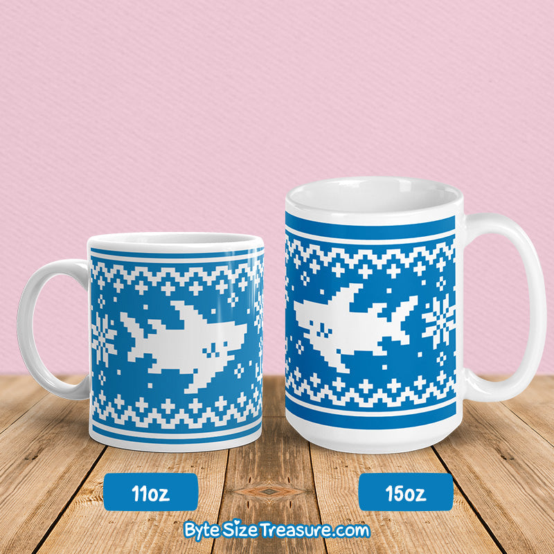 Shark Fish-mas Sweater (Blue) \\ Coffee Mug
