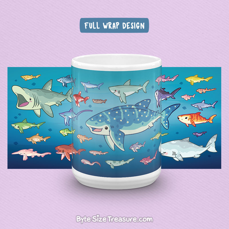Shark Species Lineup \\ Coffee Mug