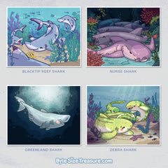 Shark Species // 10x8 Art Prints