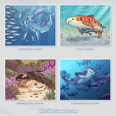 Shark Species // 10x8 Art Prints