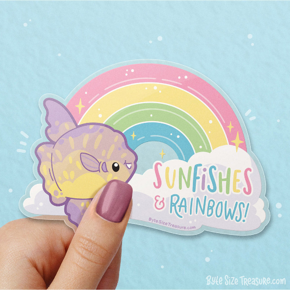 Sunfishes &amp; Rainbows Clear Vinyl Sticker