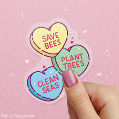 Save Bees, Plant Trees, Clean Seas Vinyl Sticker