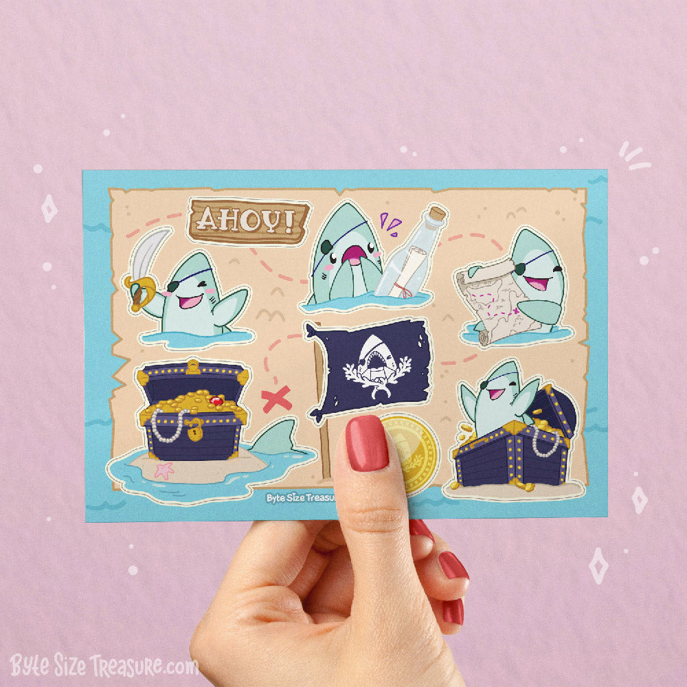 Pirate Shark Sticker Sheet