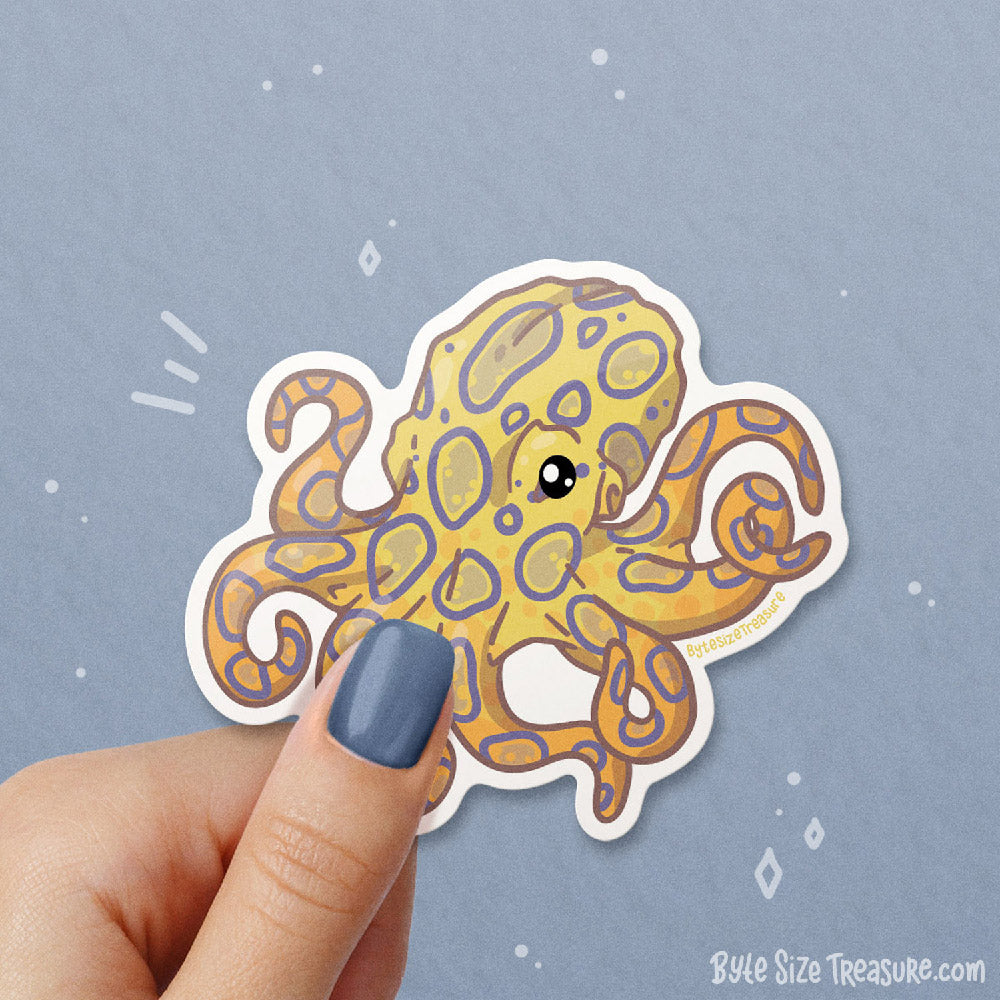 Blue-Ring Octopus \\ Vinyl Sticker