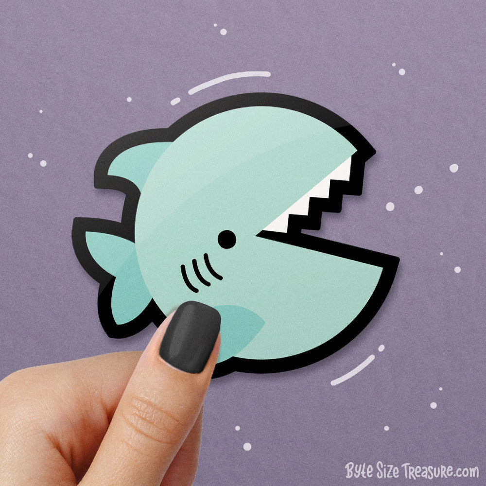 Pac-Shark \\ Vinyl Sticker