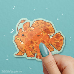 Orange Giant Frogfish \\ Vinyl Sticker