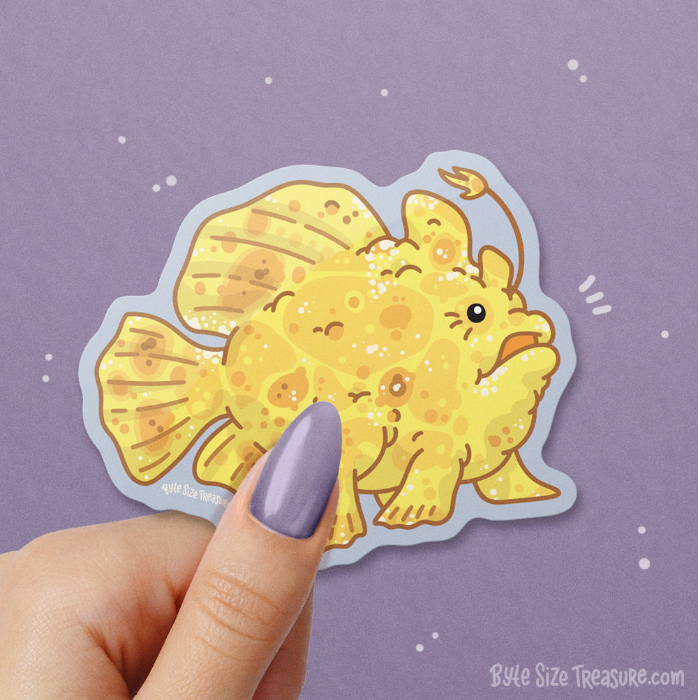 Yellow Giant Frogfish \\ Vinyl Sticker