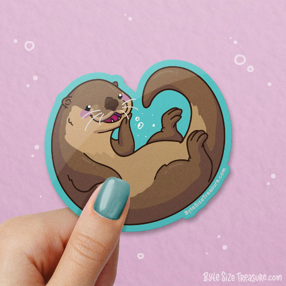 Small Clawed Otter \\ Vinyl Sticker