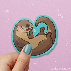 Small Clawed Otter \\ Vinyl Sticker