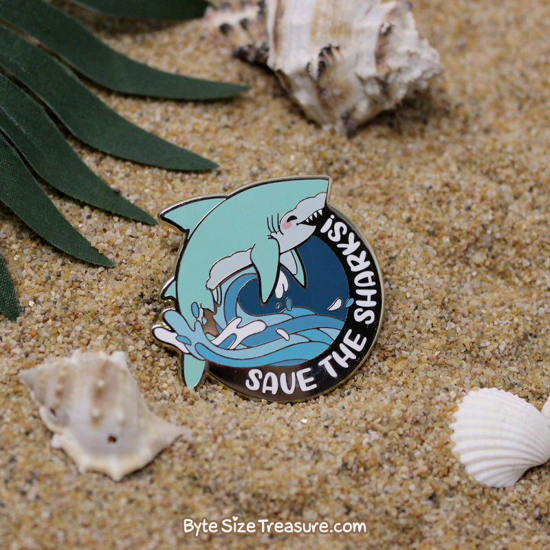 Save the Great White Sharks! Enamel Pin